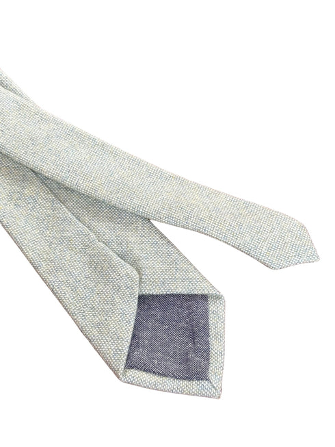 mint pistachio wool tie with  blue flecks
